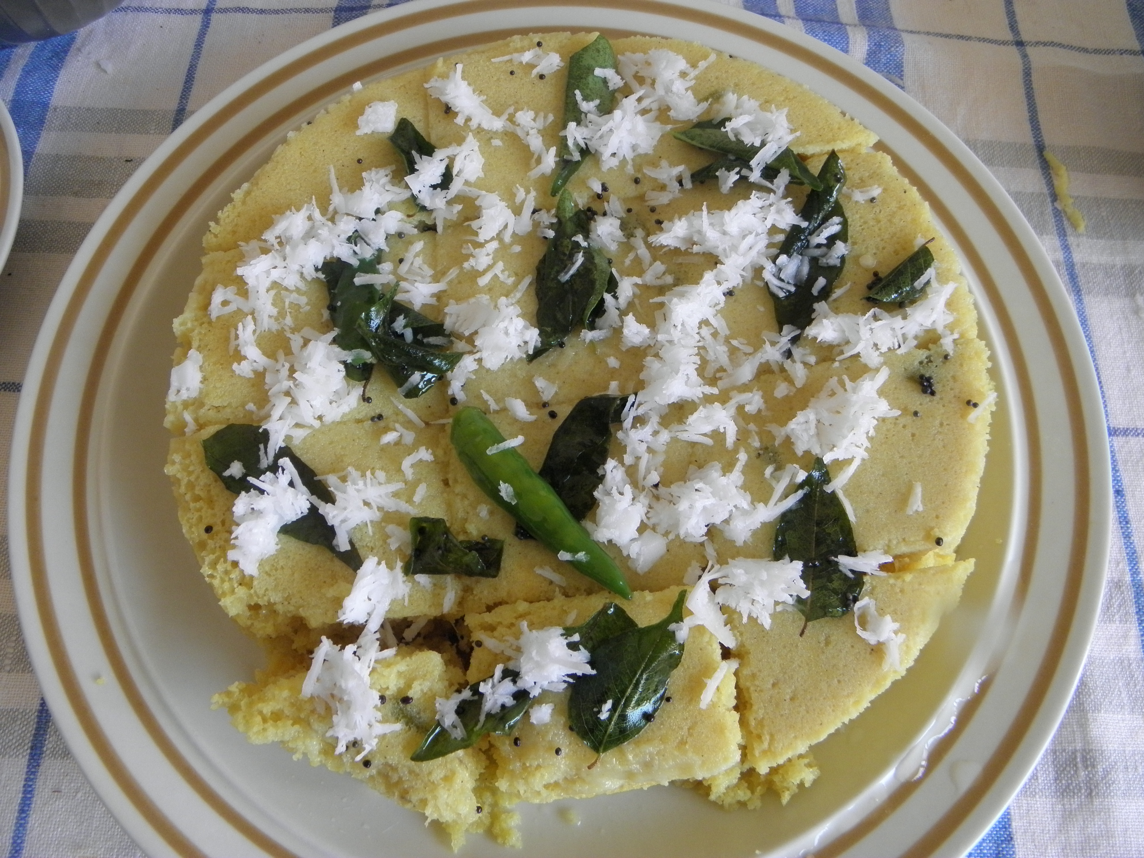 Dhokla is ready to be served