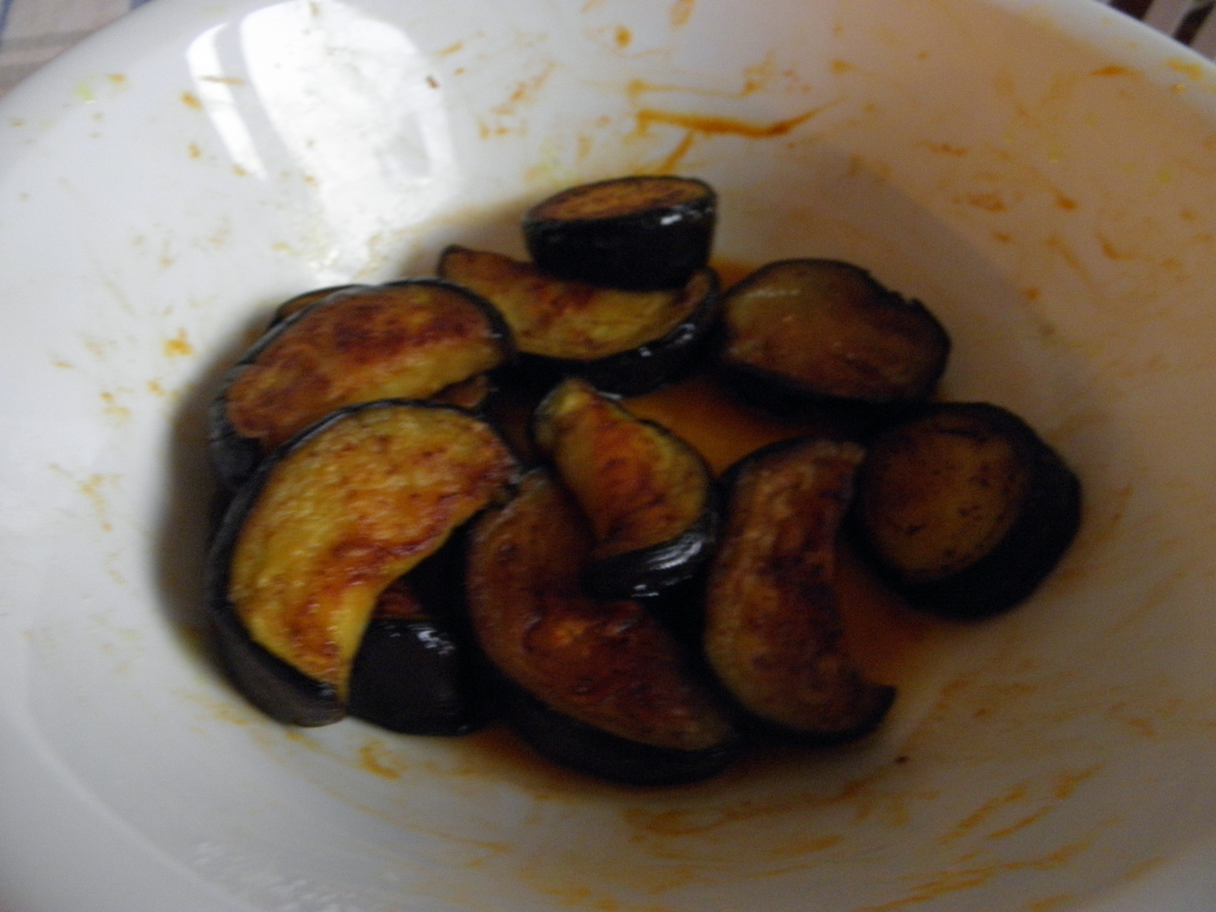 Fried brinjal pieces