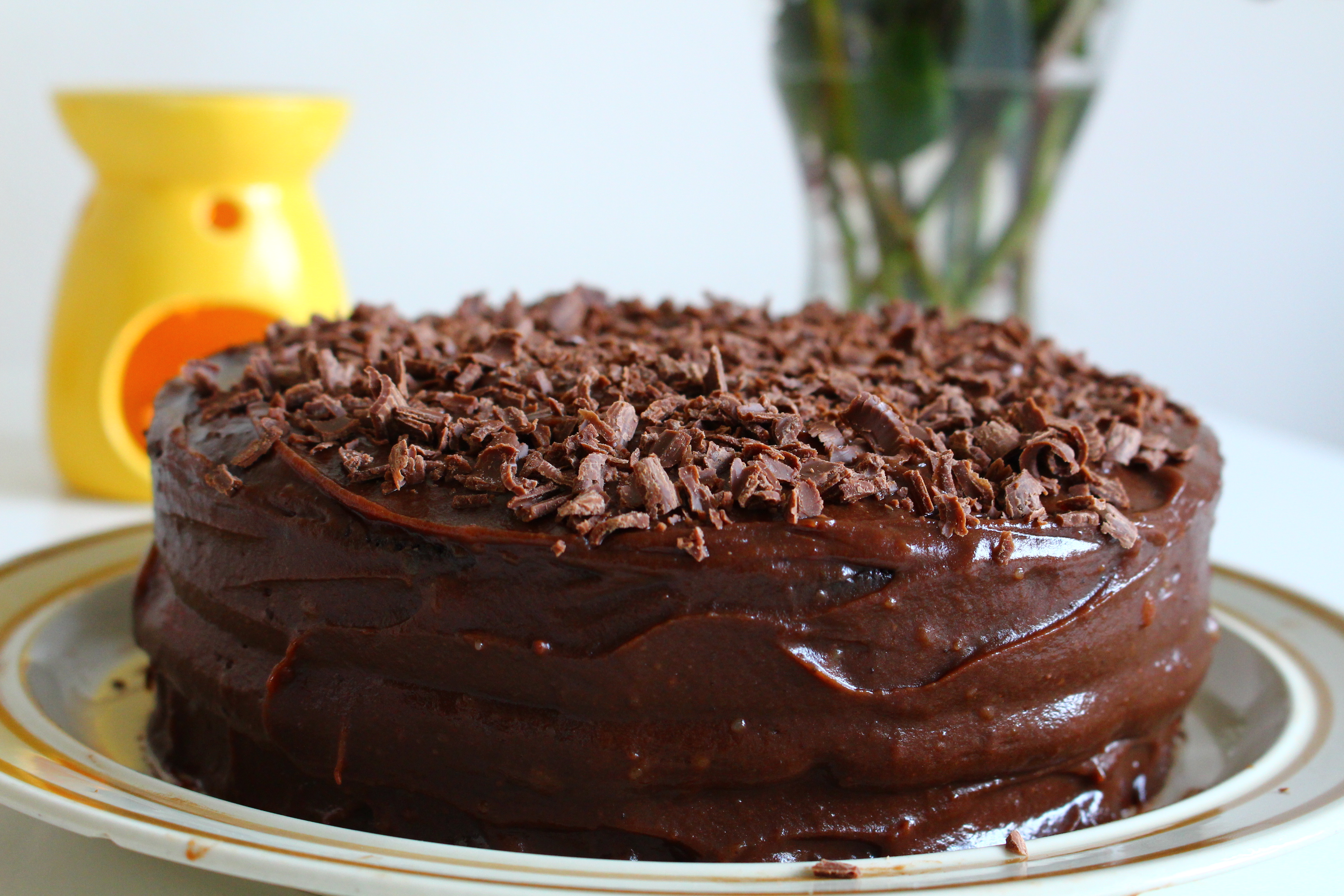 Chocolate Fudge Cake is ready to be served