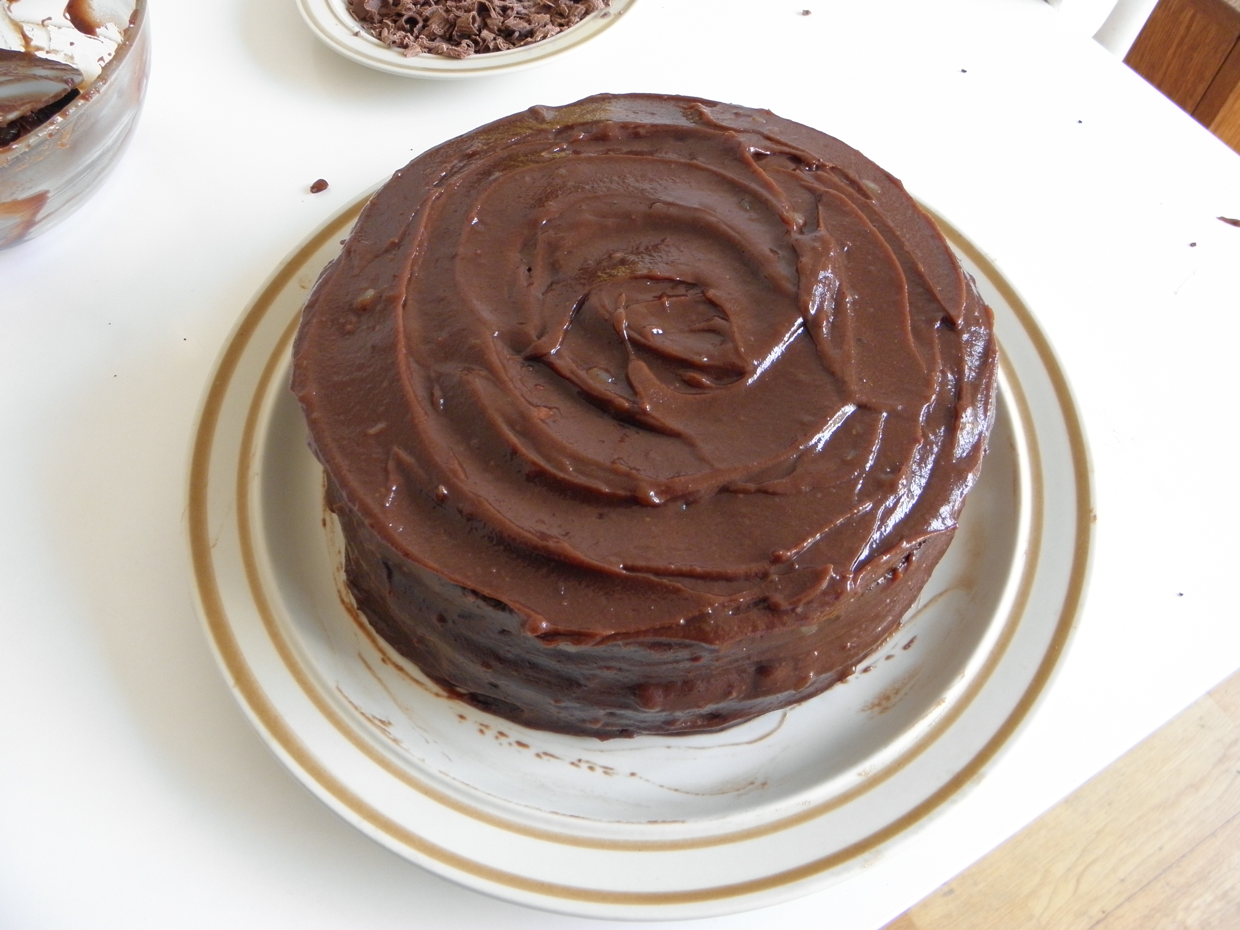 Swirl topped chocolate fudge cake 